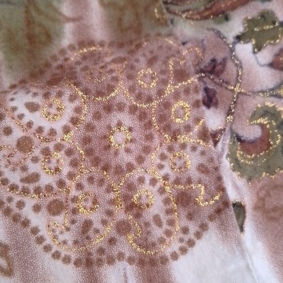 Suzy shier green brown and white skirt. Gold accents lined. Size  5/6. - Picture 5 of 5